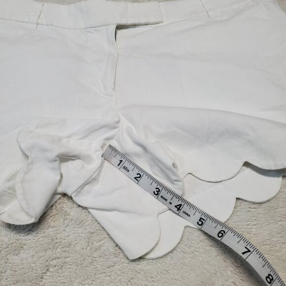 J. Crew White Casual Beachy Coastal Mid Rise Scalloped Micro Mini Short Women 12 - Picture 4 of 6